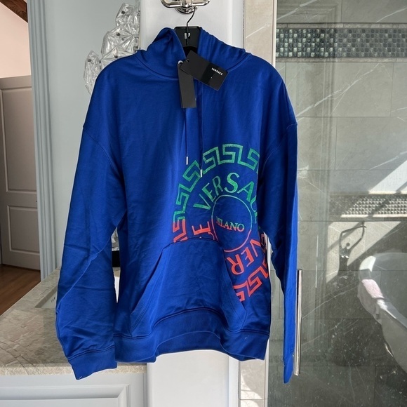 Versace Asymmetric Split Logo Hoodie - Picture 5 of 12